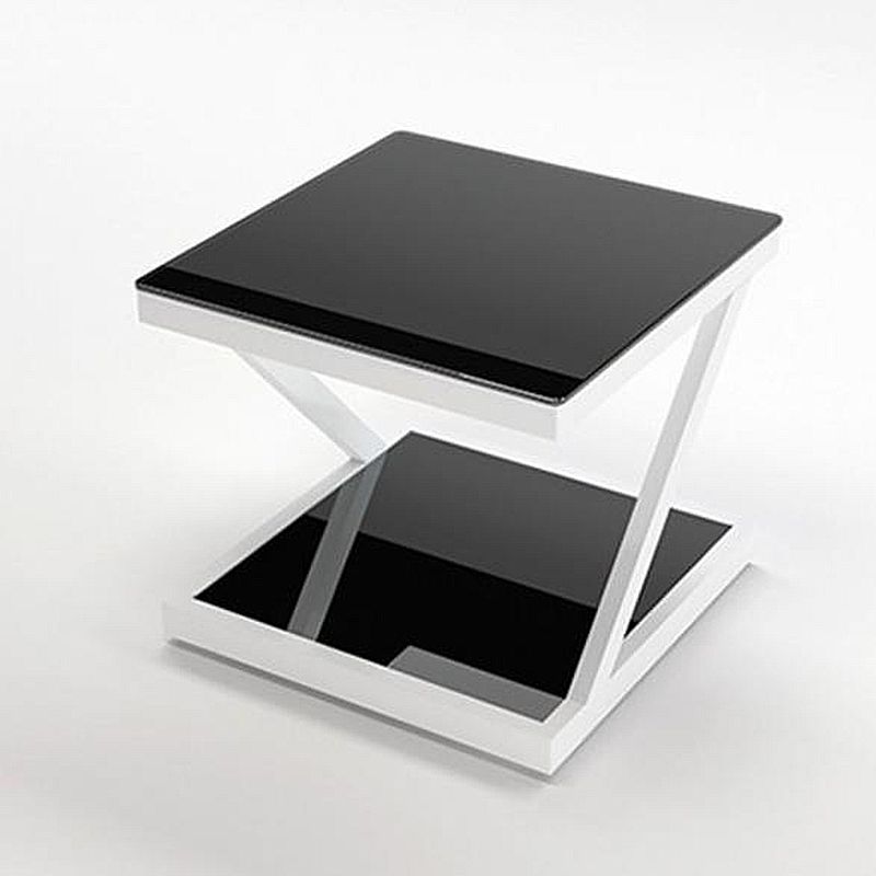 Contemporary  Abstract End Table  Side Table with Storage for Bedroom
