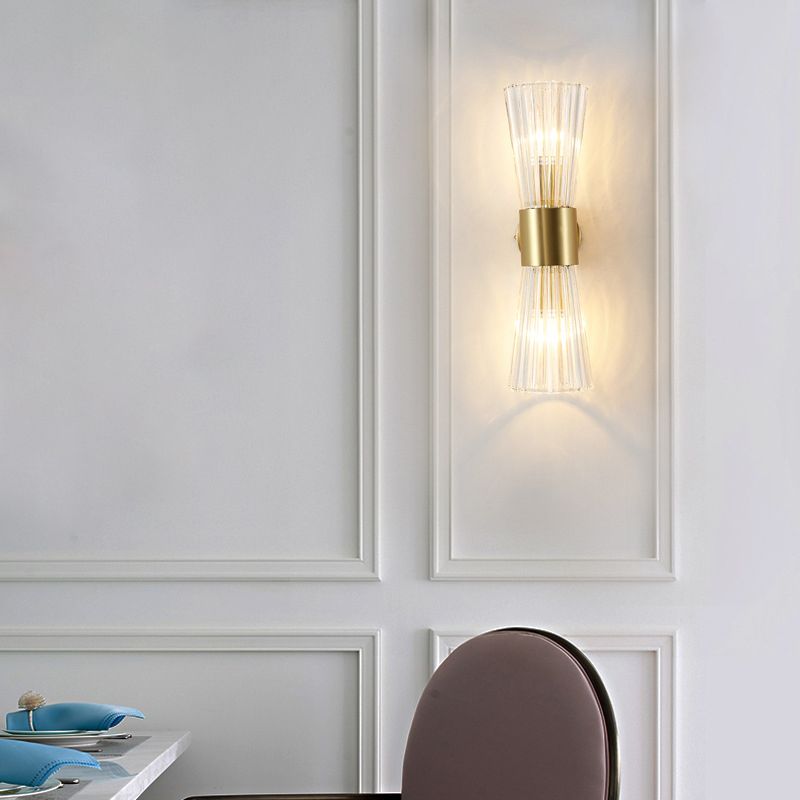 Postmodern Hourglass Shaped Wall Mounted Lights Crystal Glass Flush Mount Wall Sconce for Bedside