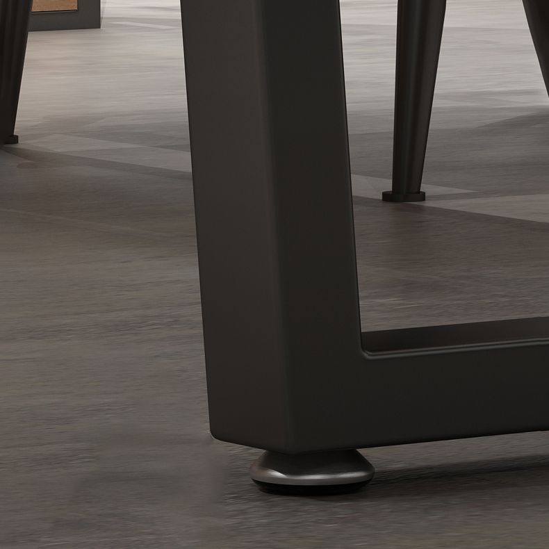 Industrial Style Solid Wood Dining Table Brown Rectangle Table with Sled Base for Dinning Room