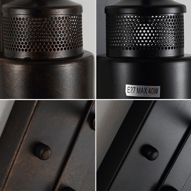 1 Light Metal Wall Light Sconce Industrial Cylindrical Hall And Foyer Wall Mounted Light Fixture