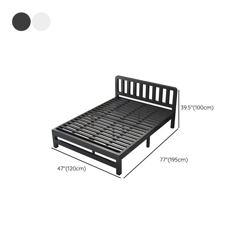 Contemporary Metal Bed Frame Solid Color Slat Bed with Custom Gold Legs