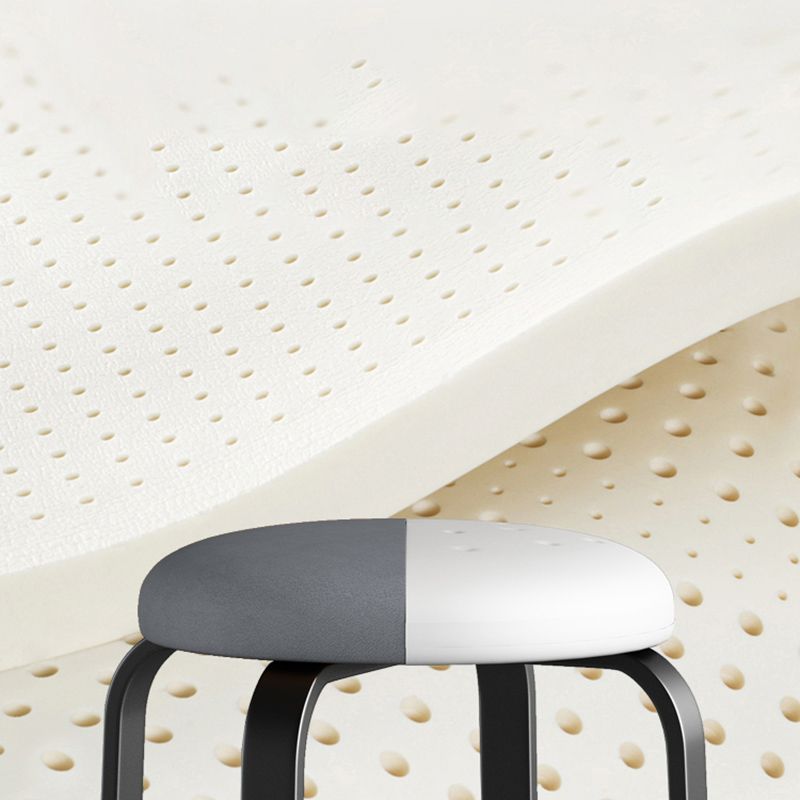 Footstool Ottoman Upholstered Metal Frame Fabric Modern Solid Round Ottoman