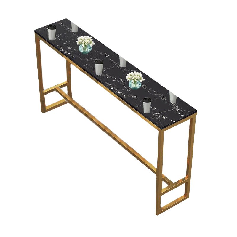 Faux Marble Bar Height Table Modern Style Bistro Table for Living Room
