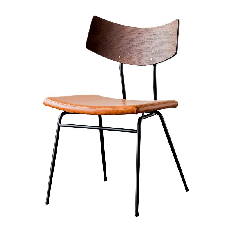 Chaises de salle à manger style contemporain Chaise sans accoudoirs à dossier ouvert avec pieds en métal
