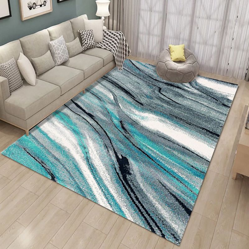 Bold Modern Carpet Abstract Print Area Rug Non-Slip Polyster Rug for Home Decoration