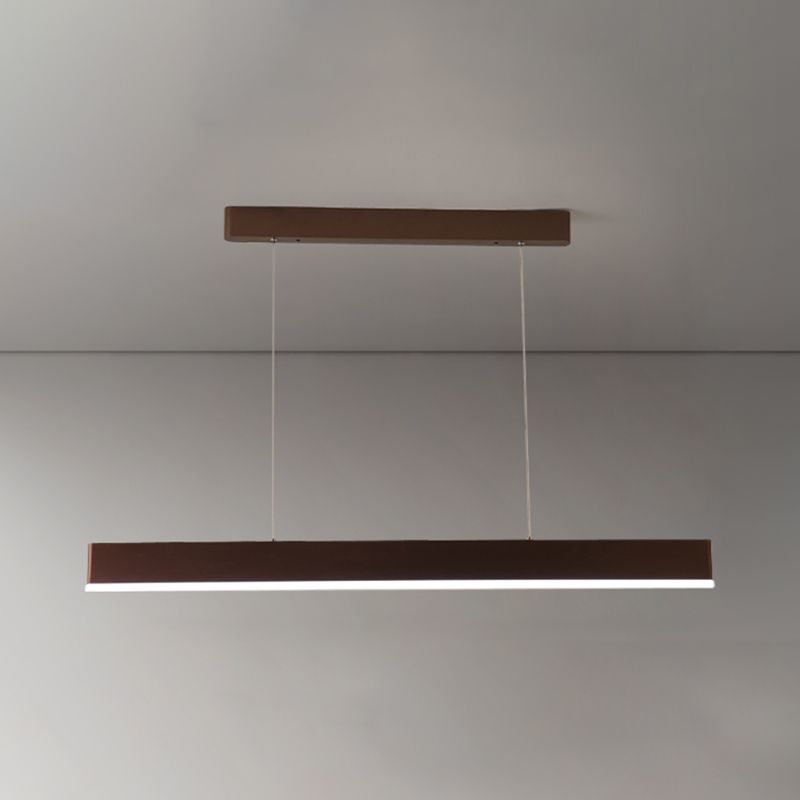 Contemporary Style Linear Shape Island Light Metal 1 Light Island Pendant Light in Brown