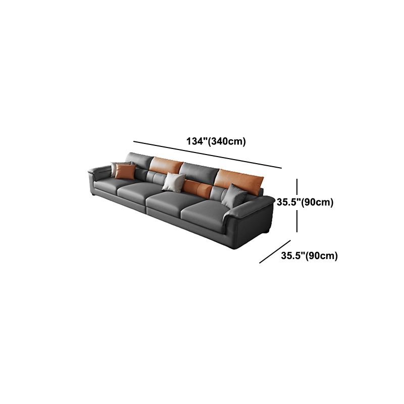 Fabric Pillow Top Arm Sectional Sofa 35.43"High Modern Cushion Back Sofa
