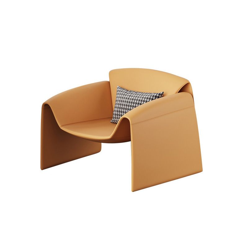 Fixed Back Sled Arms Armchair Mid-century Modern Accent Armchair