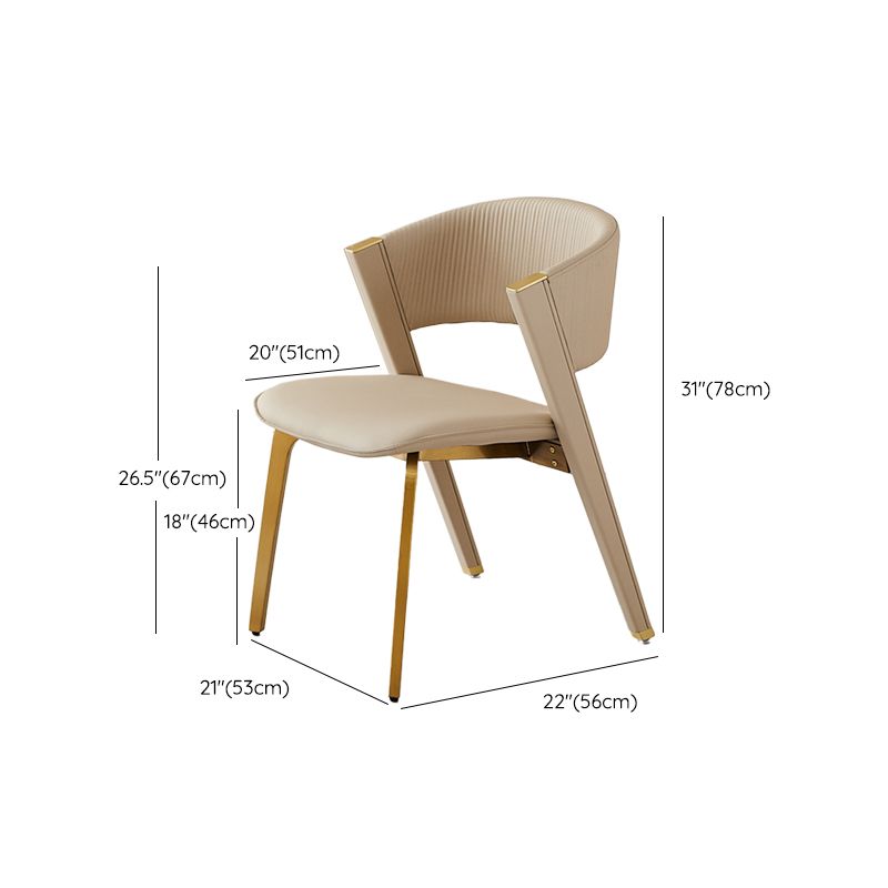 Home Indoor Side Chair Glam Upholstered Armless Chair in Beige
