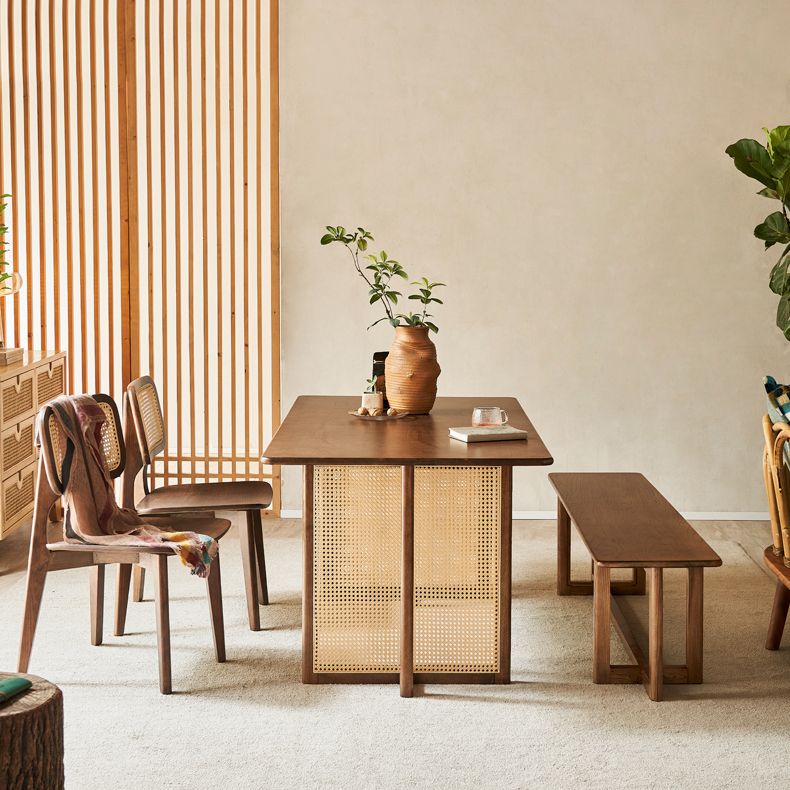 Rectangle Dinette Table Simplicity Style Solid Wood Dinner Room Kitchen Table