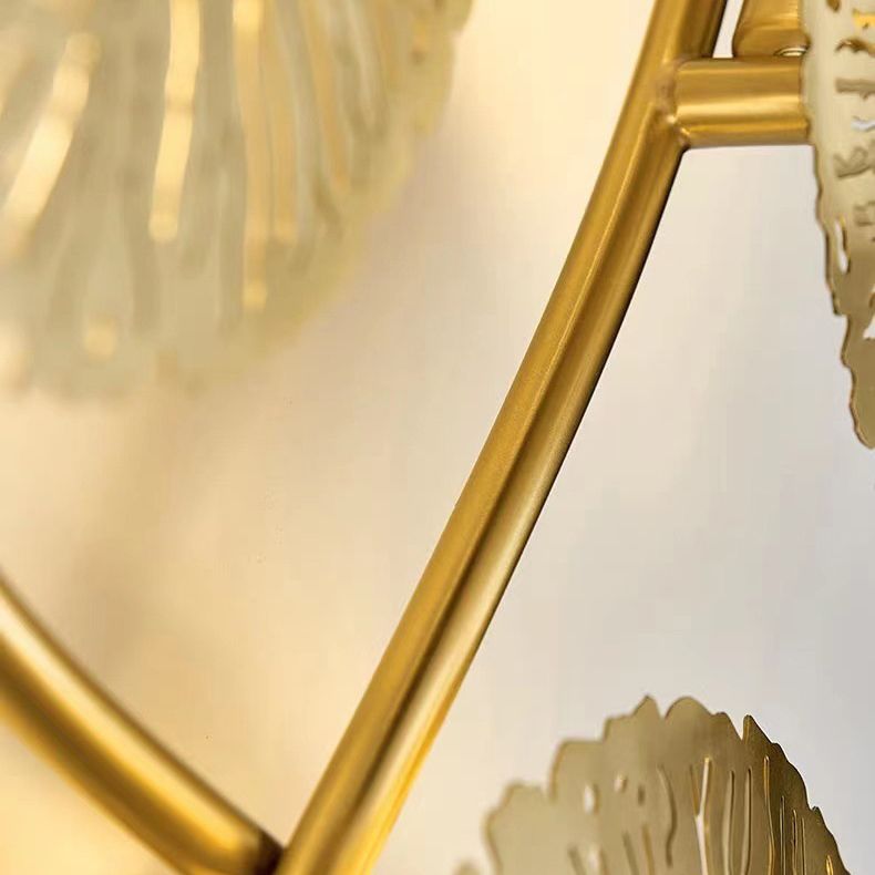 Metal Gold Wall Lamp in Modern Creative Style Stainless-Steel Lotus Shape Wall Sconce for Bedroom