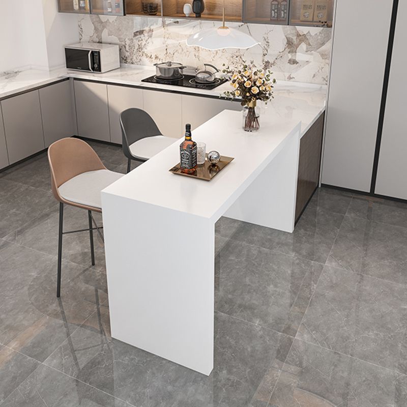 Modern Stone Bar Dining Table Rectangle Bar Table for Small Places
