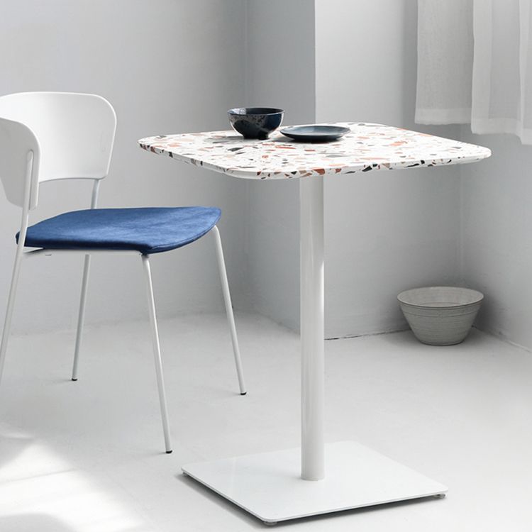 Mesa de comedor de pedestal de metal industrial para comedor para comedor