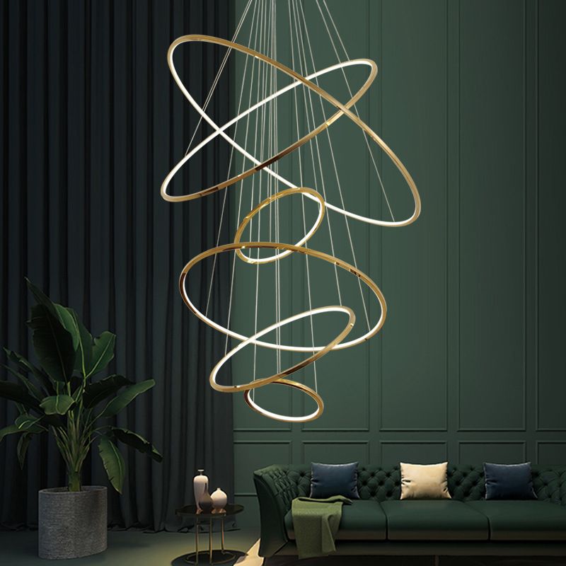 Modern Multi-Tier Chandelier Light Fixtures Restaurant Hanging Chandelier with Acrylic Shade