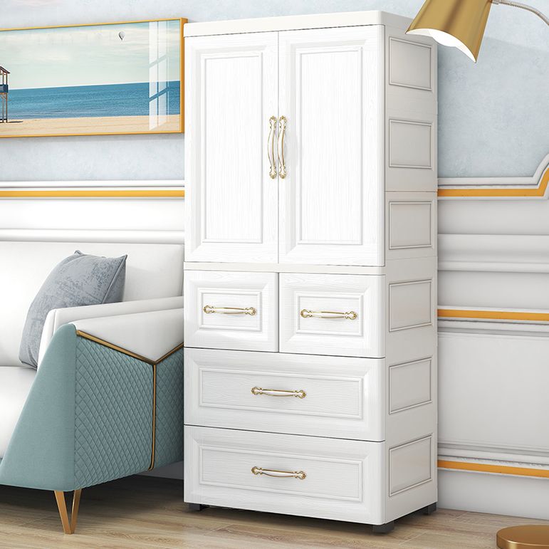 Modern Style Plastic Wardrobe Cloth Rod Included Wardrobe Closet