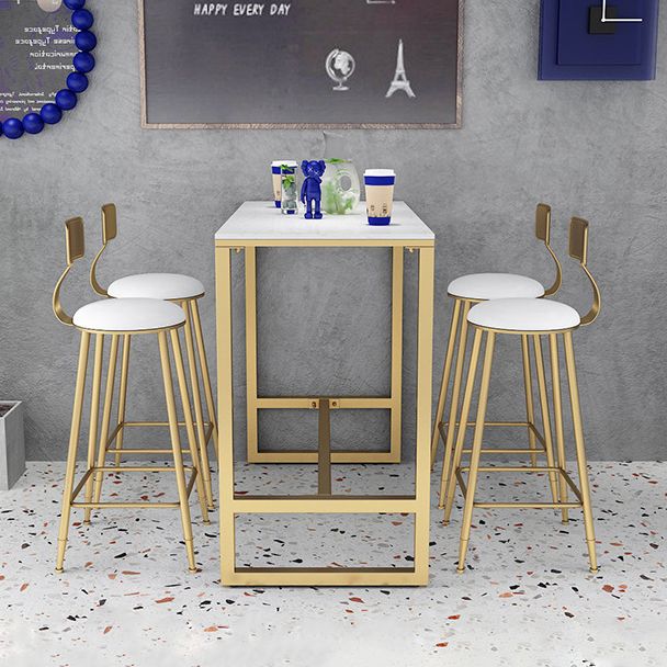 Stone Bar Dining Table Contemporary Bar Table with Trestle Base