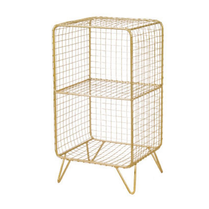 Modern Closed Bookcase with Metal Rectangular Shelves for Study Room