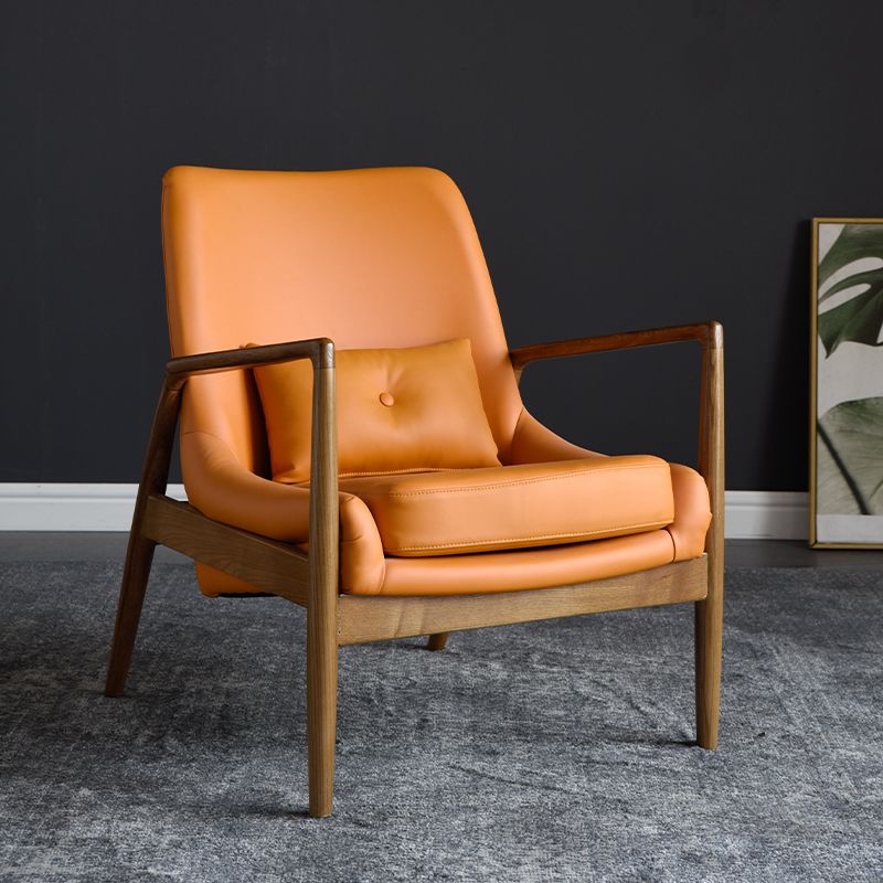 Contemporary Arms Included with Pillow Basic Four Leg Accent Armchair