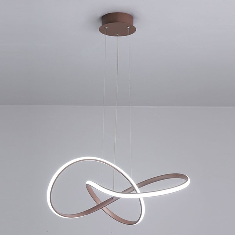 1 Light Twisted Pendant Chandelier Modern Style Metal Hanging Lamps