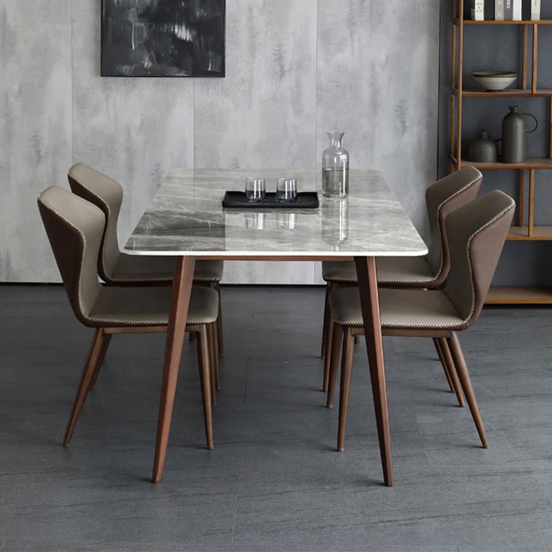 Eettafel van gesinterd steenblad voor restaurant Industriële keukentafel met 4 poten