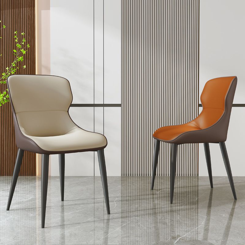 Modern Dining Room Chairs Armless Leather Dining Chairs for Home