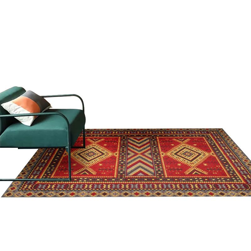 Multicolor Bohemian Indoor Rug Tribal Print Carpet Polyester Stain Resistant Rug for Living Room
