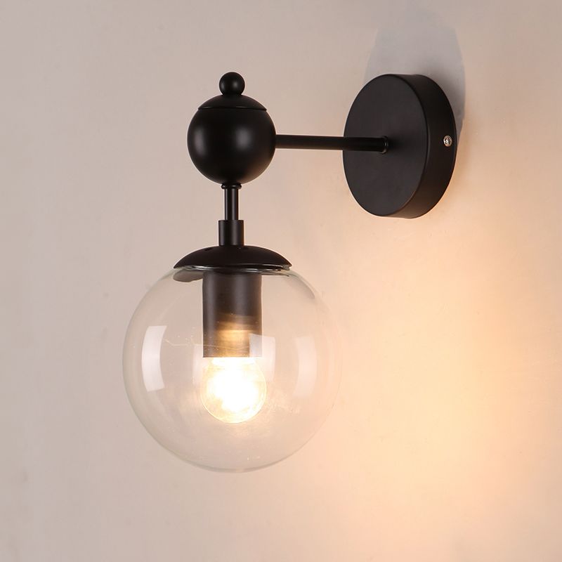 Moderne Stil kugelförmiger Wandmontaglampe Metall 1 Lichtwandbeleuchtung Ideen