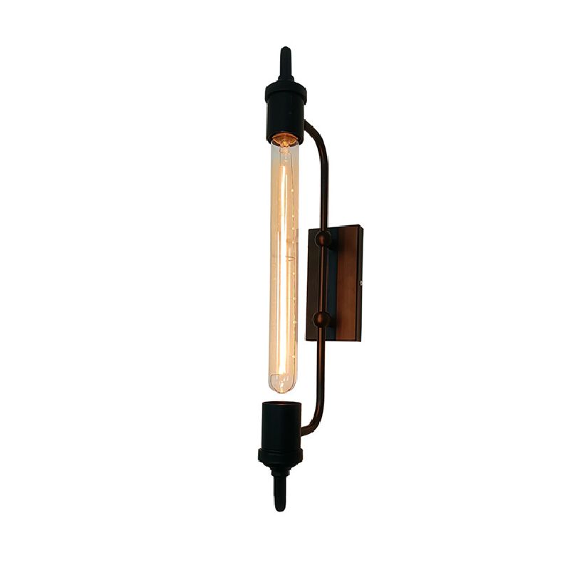 Black Wall Sconce Linear Shape Wall Light with Metal Shade for Bedroom