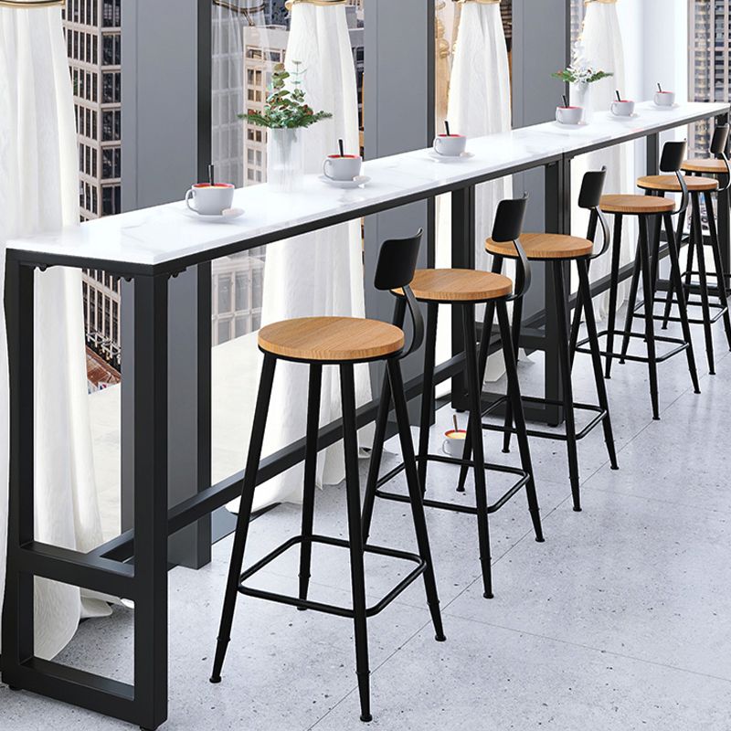 Industrial Metal Bar Stools Low Back Bar Stool with Black Legs