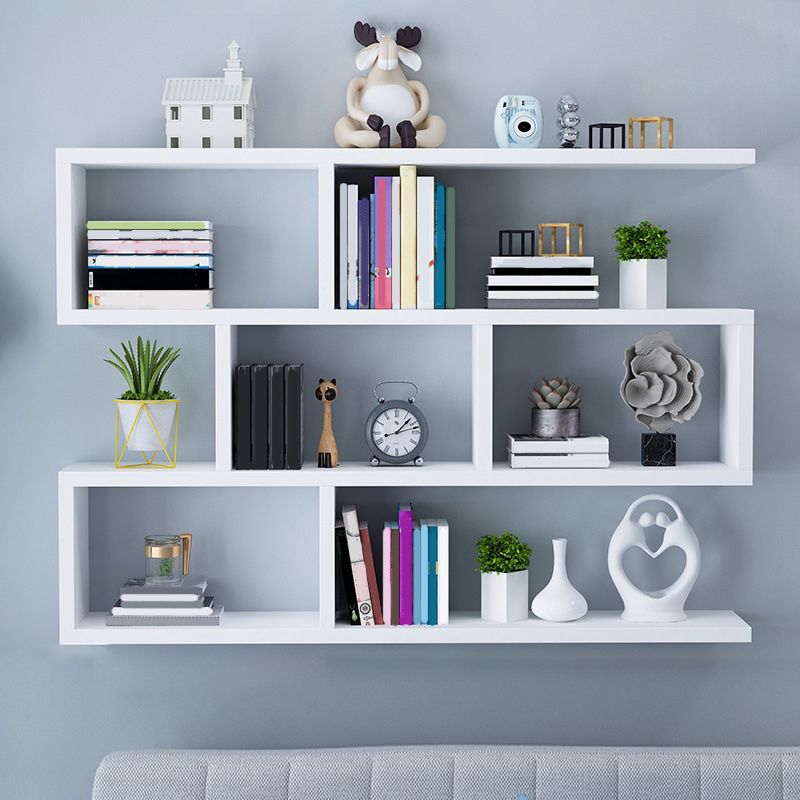 Wall Unit Open Book Shelf Modern Engineered Wood Shelf Bookcase for Home