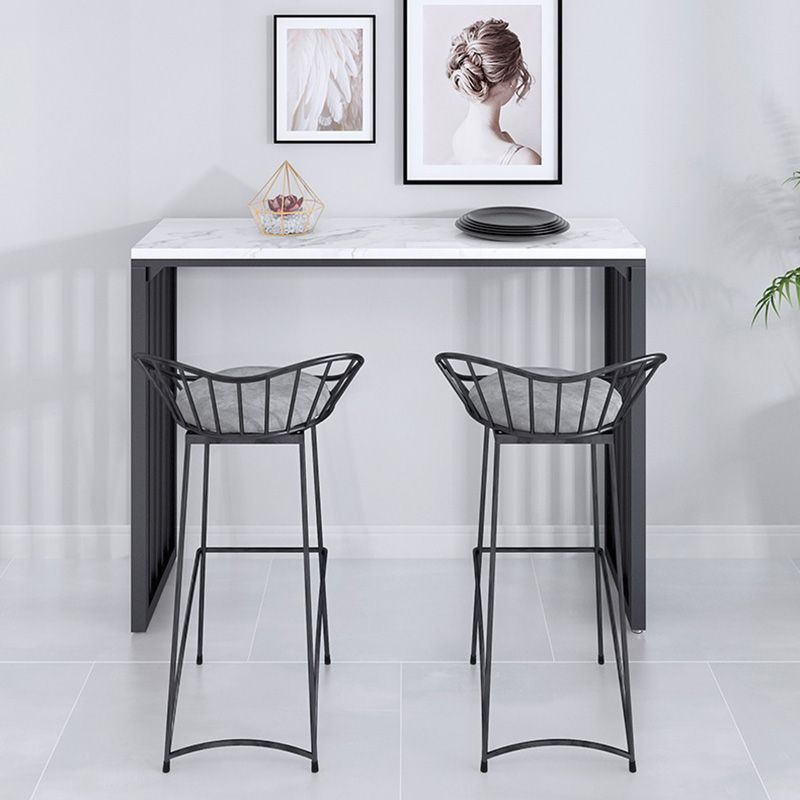 Contemporary Metal Counter Height Stools Low Black Stools for Bar