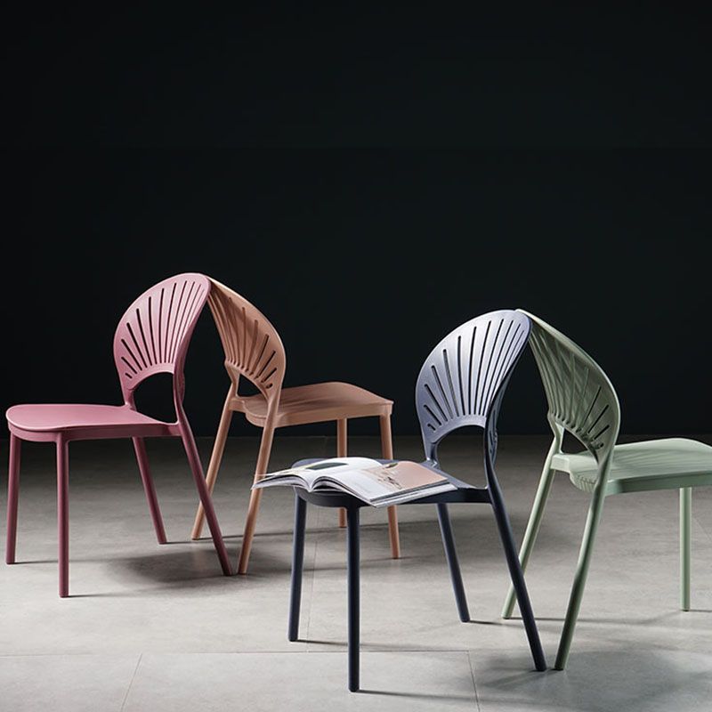 Eigentijdse stijl keuken plastic stoelen eetarmloze open achterkant stoel