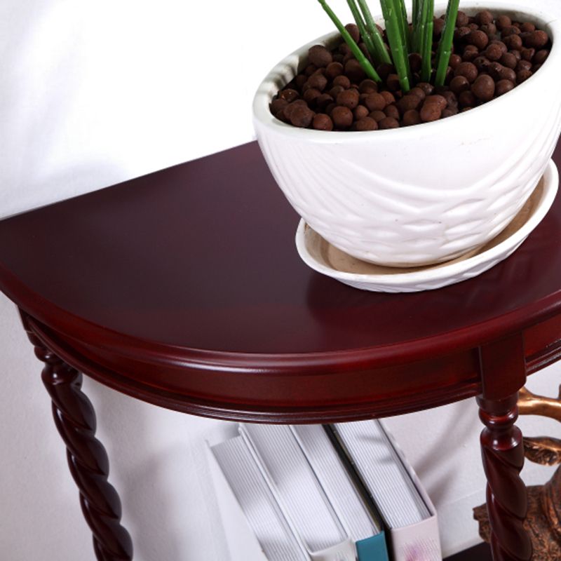 4 Legs Half Moon Wood Mid-Century Modern Console Table for Hall