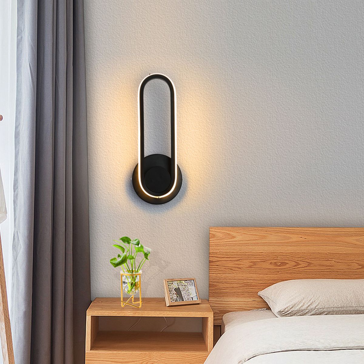 Simplicidad moderna Luz de pared ovalada Luz de pared de aluminio de aluminio Fixes para dormitorio