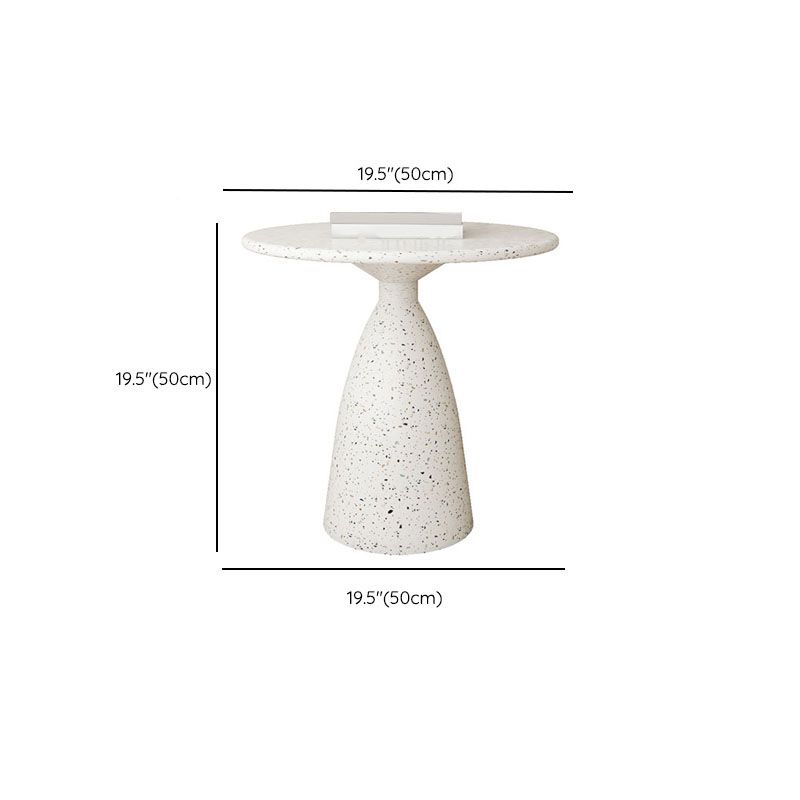 Round White Metal Coffee Table Modern Cocktail Table for Living Room