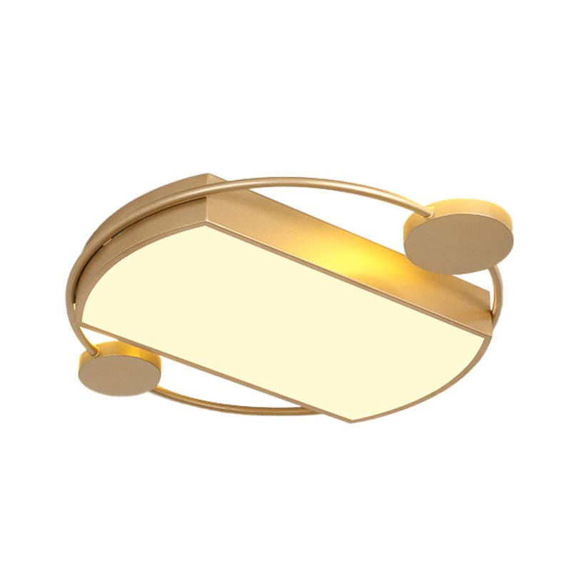 Metall rund und Rectangle Flush Light Fassung Moderne LED Gold Ceiling Flush Mount, 16 "/19.5" Breite