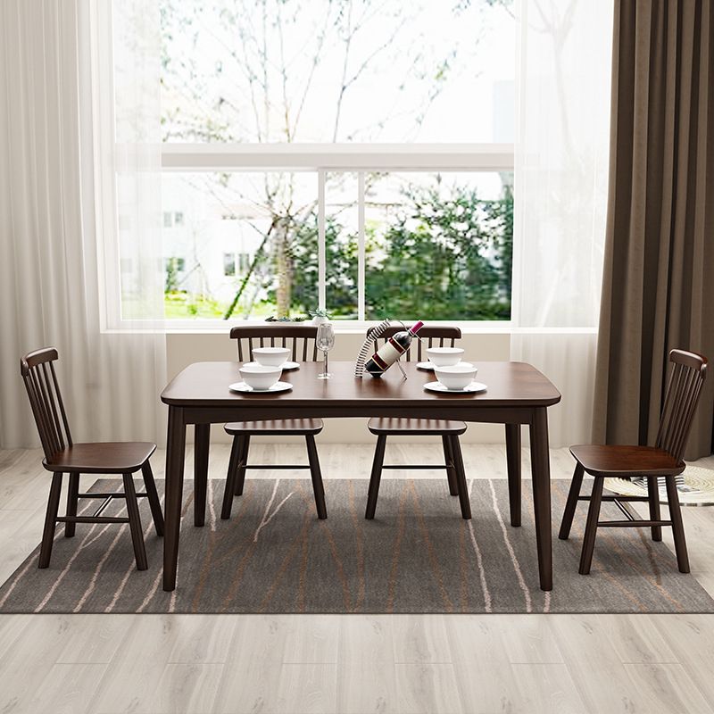 Rectangle Wood Dining Table Contemporary Dinner Table with 4 Legs