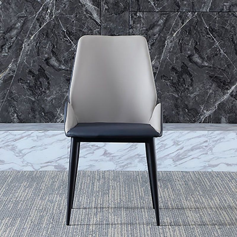 Silla de comedor de metal industrial, sillón de comedor de cuero sintético para uso en restaurantes