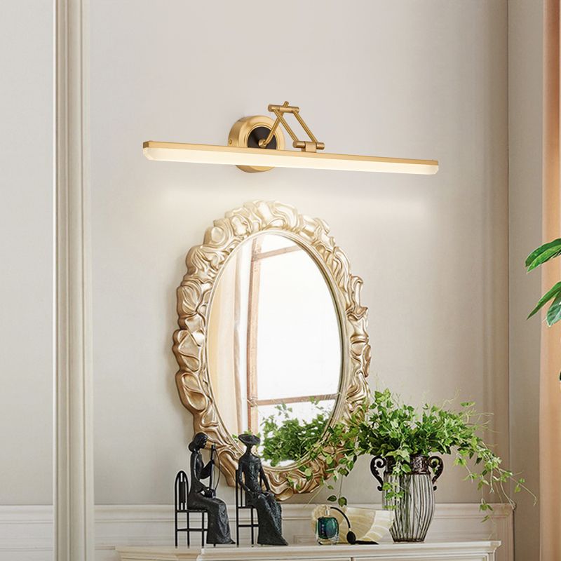 Linear Shape Metal Mirror Wall Light Modern 1-Light Mirror Wall Mounted Light