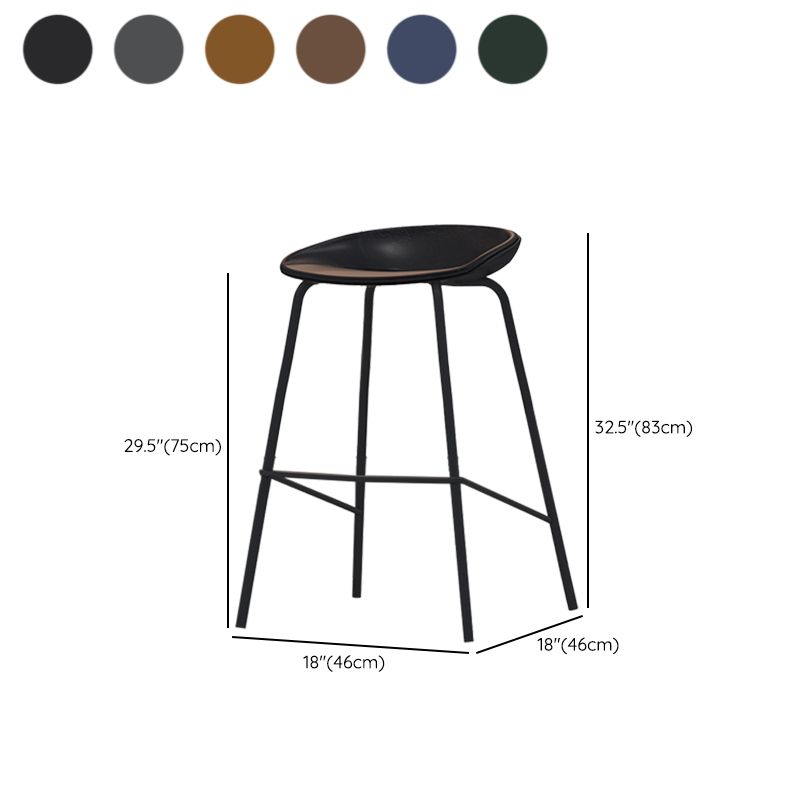 Industrial Indoor Bar Stool Upholstered Bar Stool with Metal Base