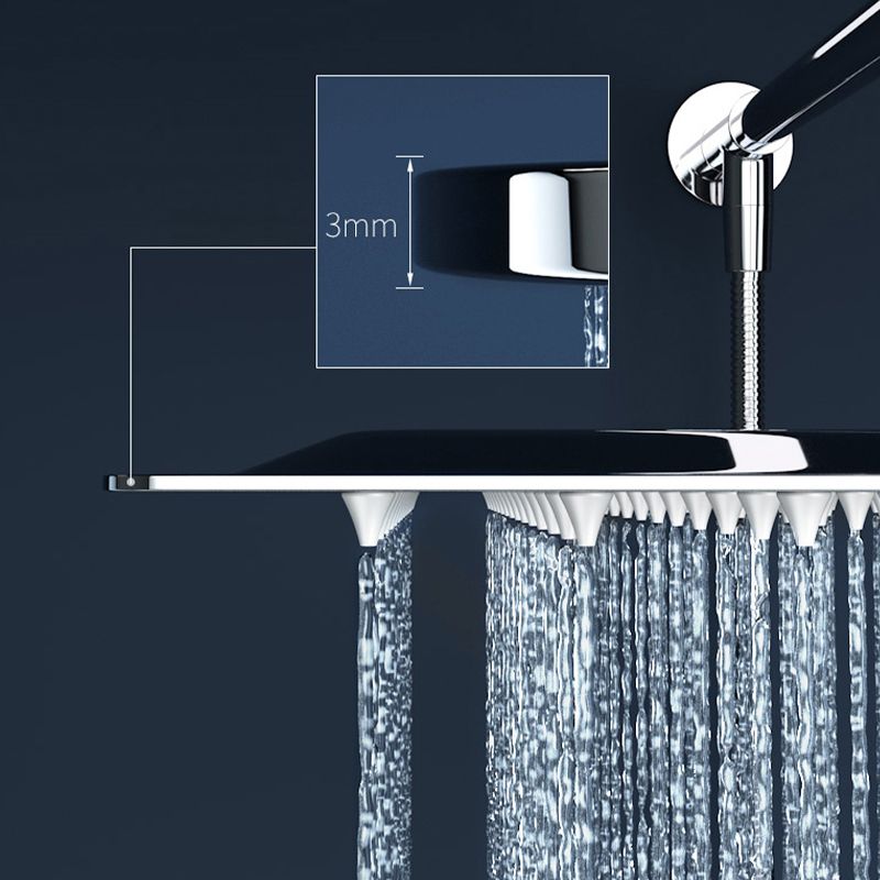 Contemporary Fixed Shower Head with Shower Arm Rain Fall Wall-Mount Showerhead