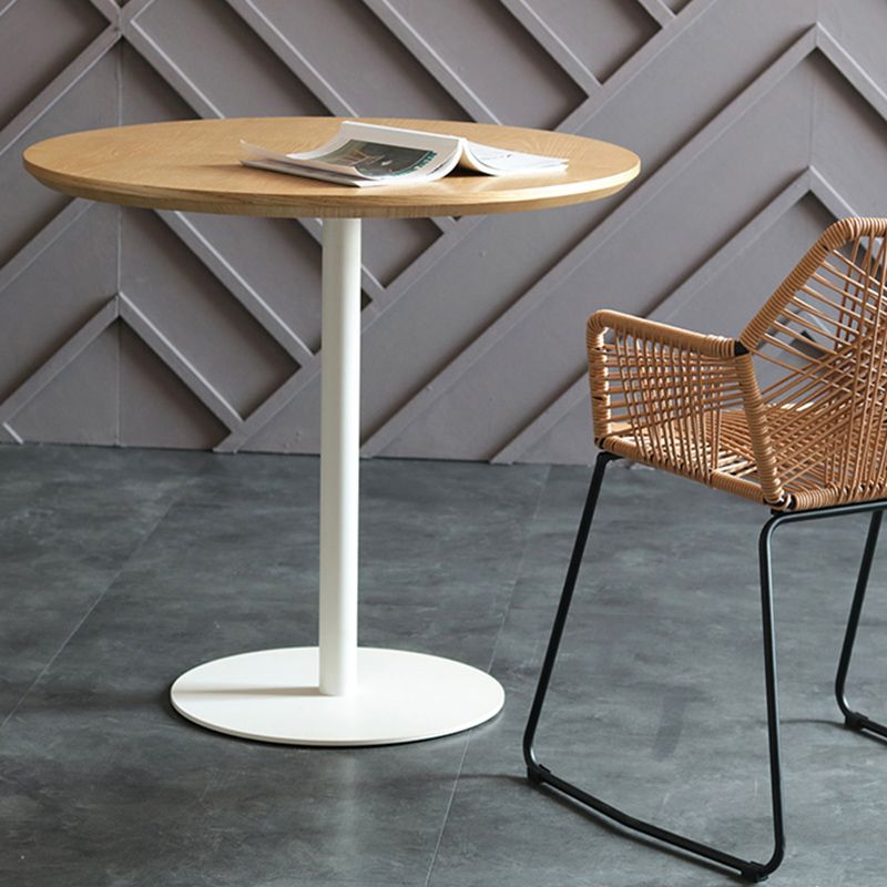 Table à manger avec plateau en bois Table à manger ronde moderne avec base en métal