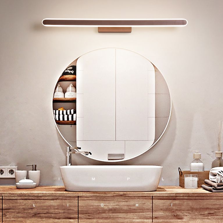 Metal Linear Wall Mounted Light Minimalist Style LED Wall Light Sconce in Coffee