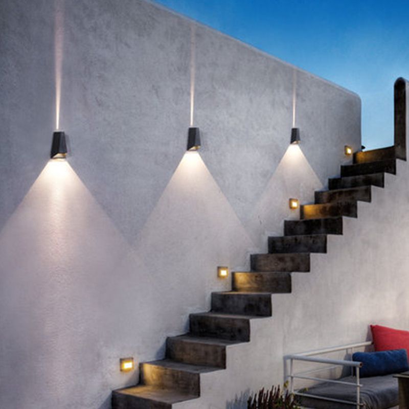 Modern Simple Wall Mount Lamp 2 Lights with Glass Shade for Garden