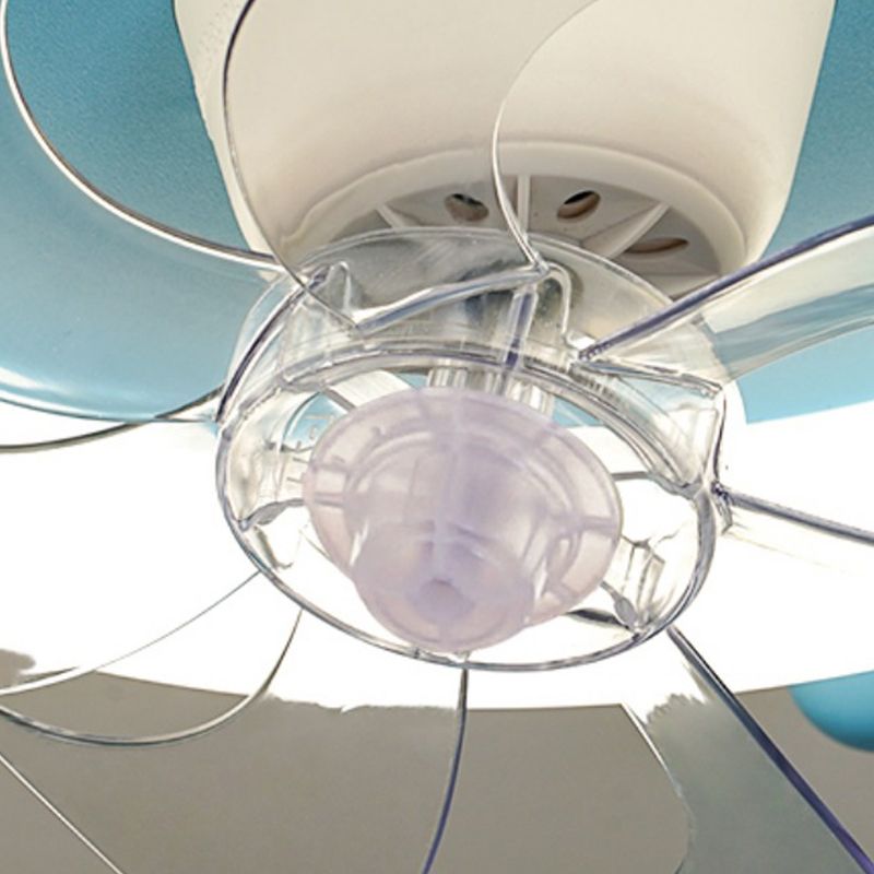 7-Blade Ceiling Fan Children Metallic Pink/Blue Fan with Light for Room