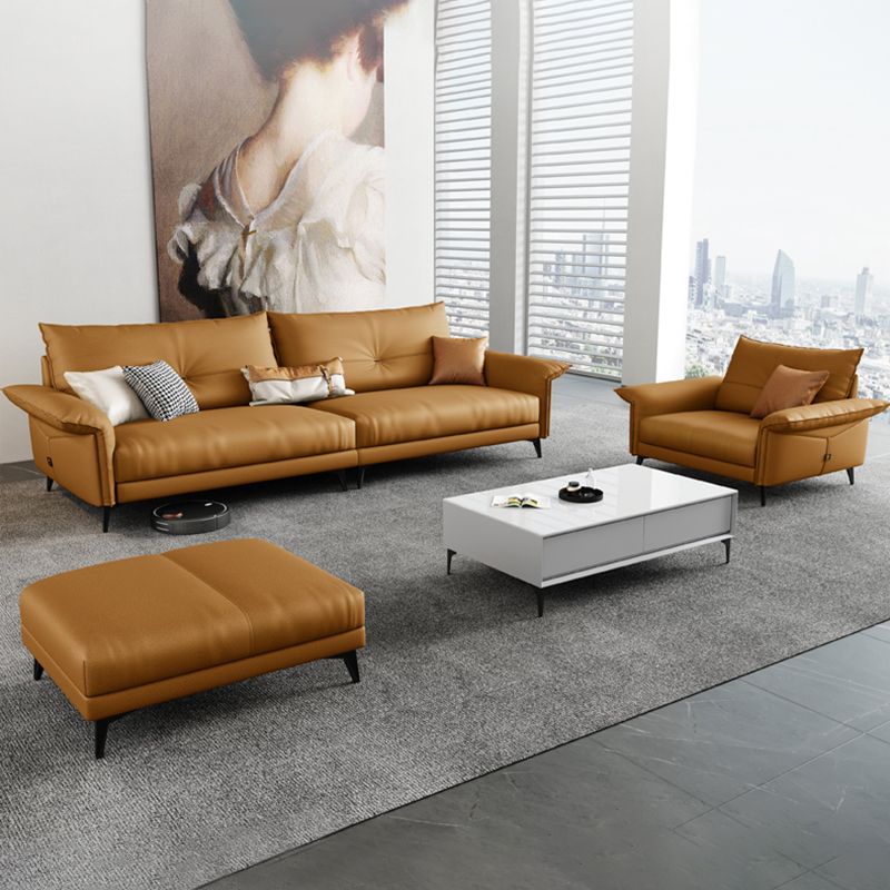 Contemporary Dark Brown Cushions Standard Pillow Top Arm Settee