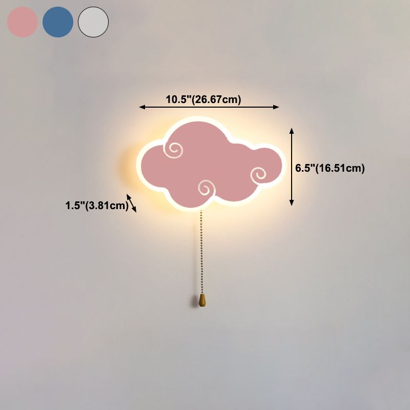 Modern Style Cloud Shape Wall Sconce Metal 1 Light Wall Lighting for Children's Room