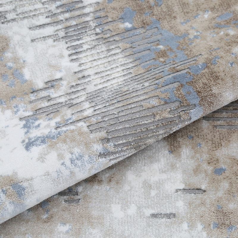 Tapis moderne gris bloc de couleur en Polyester, facile d'entretien, lavable, pour la décoration de la maison