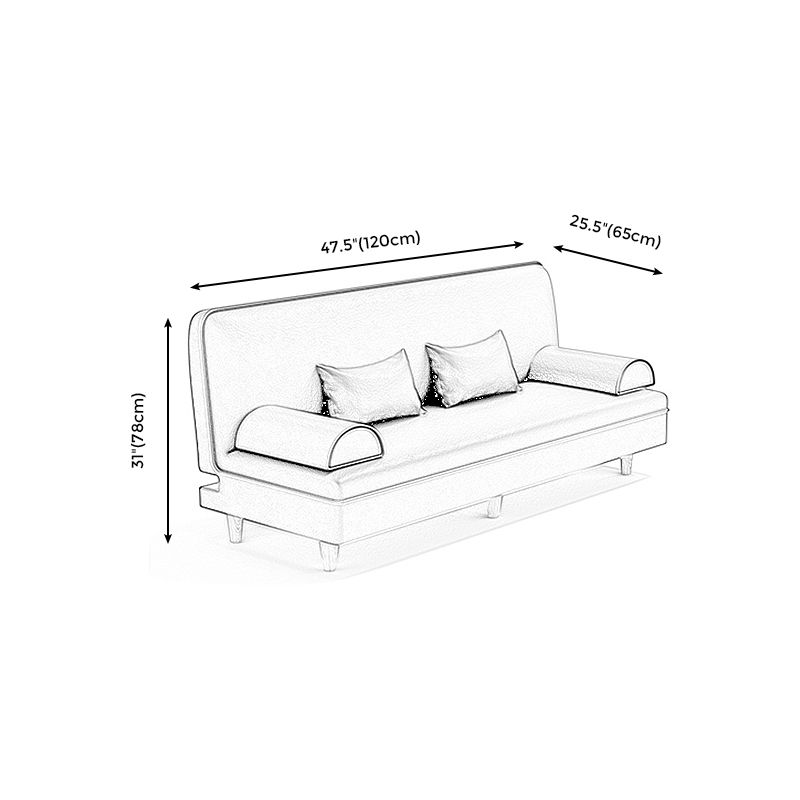 Modern Cotton-Blend/Faux Leather Convertible Sofa 33"H Armless Sofa for Living Room
