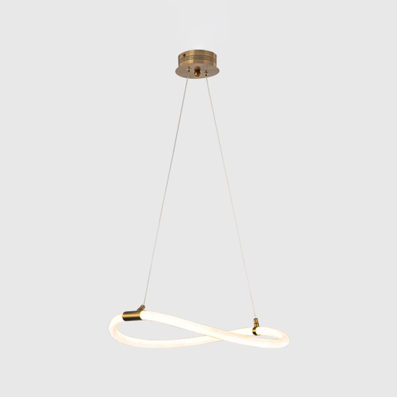 Simple Style Chandelier Gold Led Hanging Light for Bedroom Dining Room